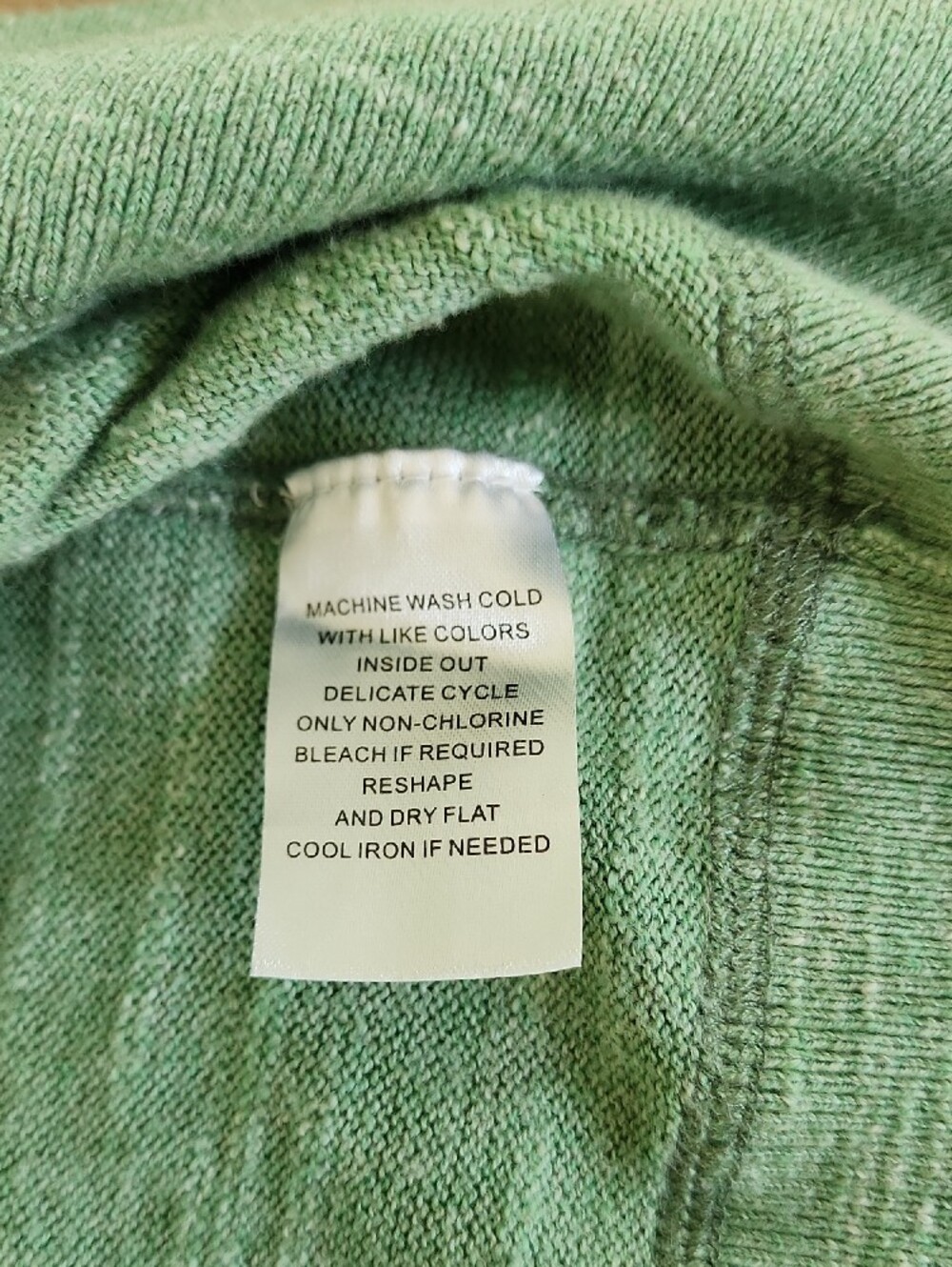L.L. Bean Organic Cotton Slub Crewneck Sweater Lightweight Sweatshirt Green - Picture 6 of 9